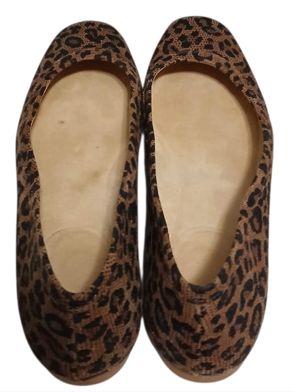 Stuart Weitzman | Square Toe Leopard Print Pebbled Ballet Flats Size 11N - Picture 9 of 13
